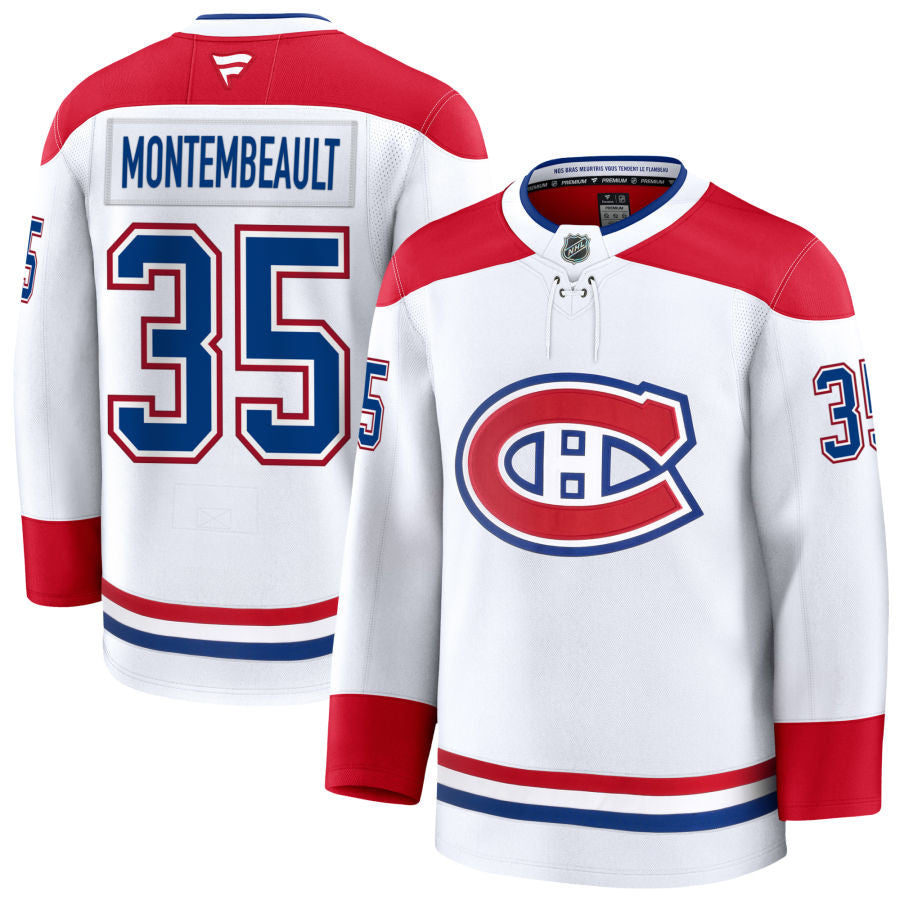 Sam Montembeault Montreal Canadiens 2025 Away Jersey - White 1 Sam Montembeault Montreal Canadiens 2025 Away Jersey - White