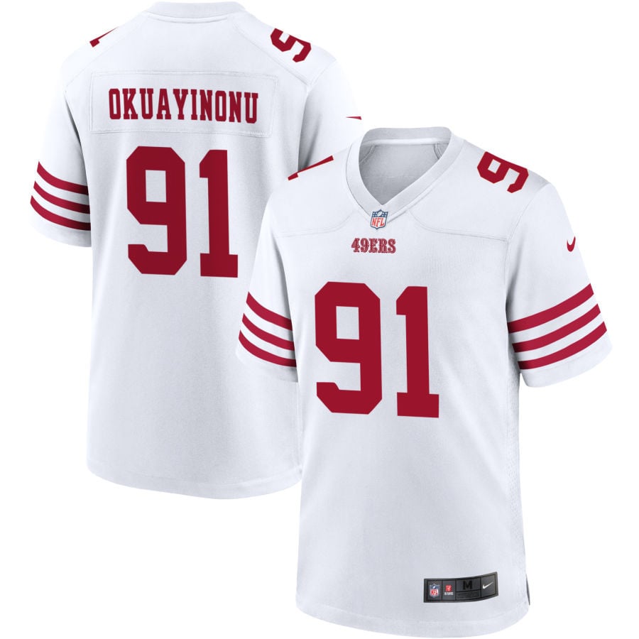 Sam Okuayinonu San Francisco 49ers 2025 Game Player Jersey - White