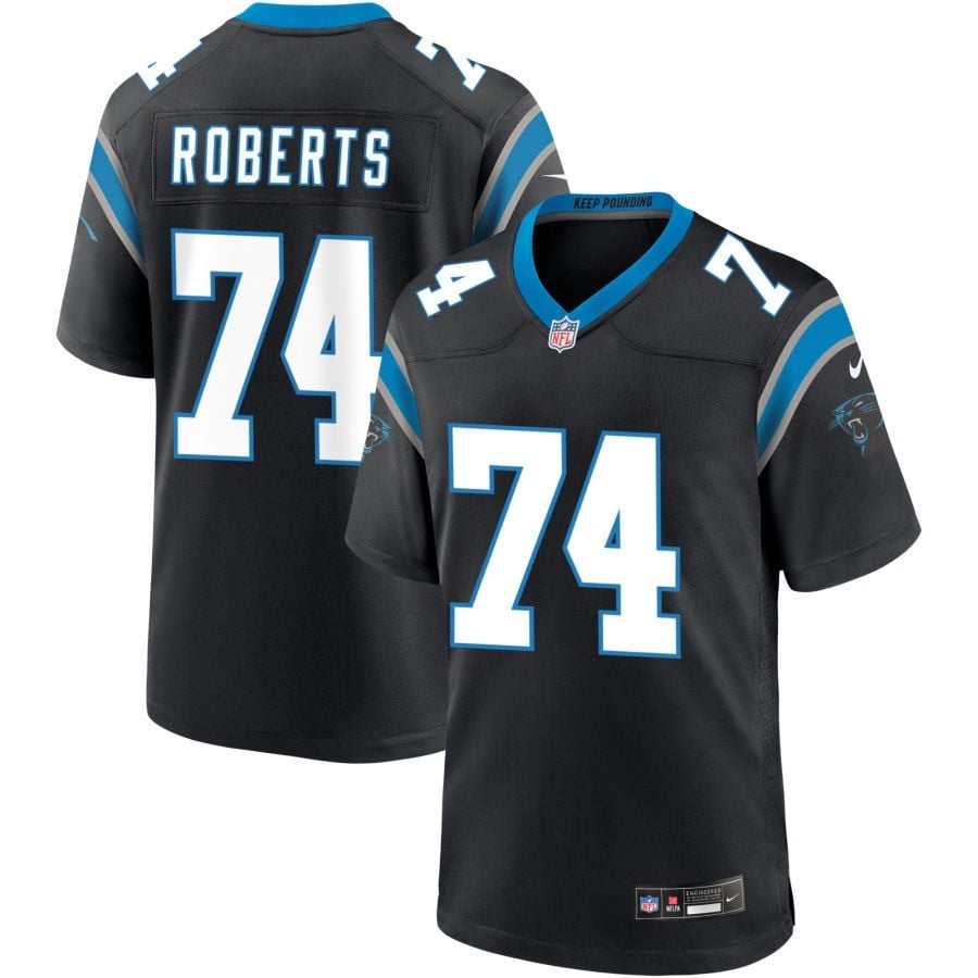 Sam Roberts Carolina Panthers 2025 Game Jersey - Black