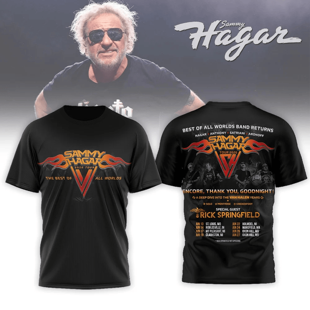 Sammy Hagar Tour 2026 Best Of All Worlds Shirt Sammy Hagar Merch Best Gifts For Music Lovers