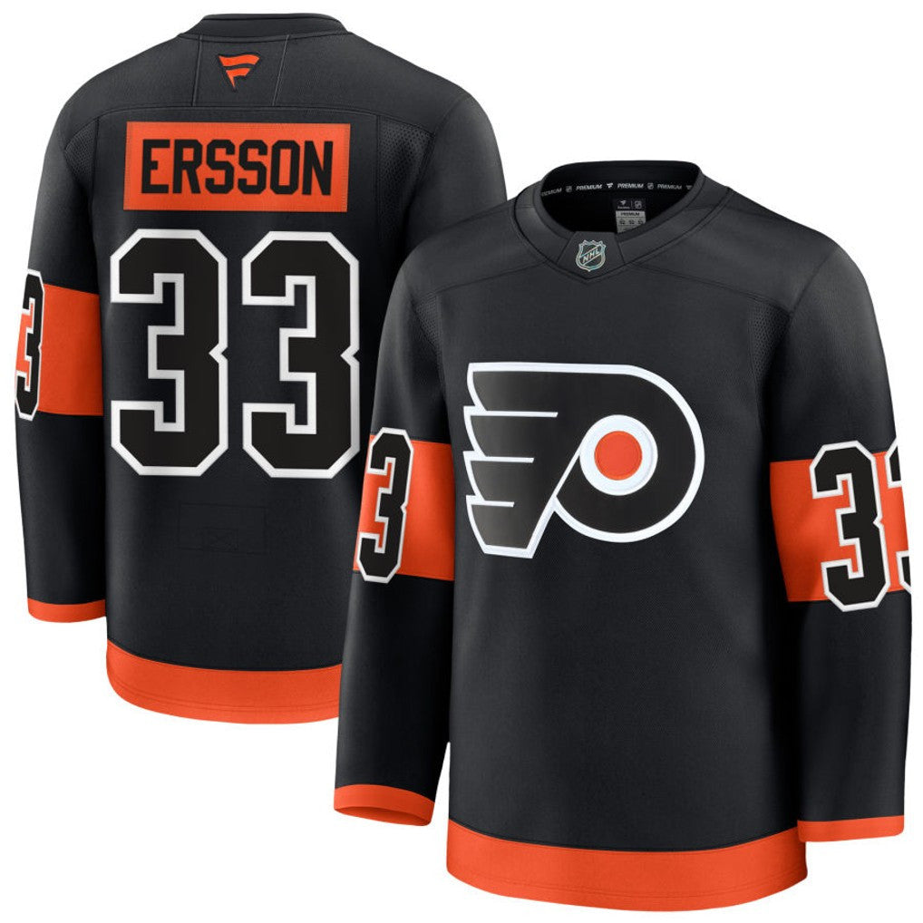Samuel Ersson Philadelphia Flyers 2025 Alternate Premium Jersey - Black 1 Samuel Ersson Philadelphia Flyers 2025 Alternate Premium Jersey - Black