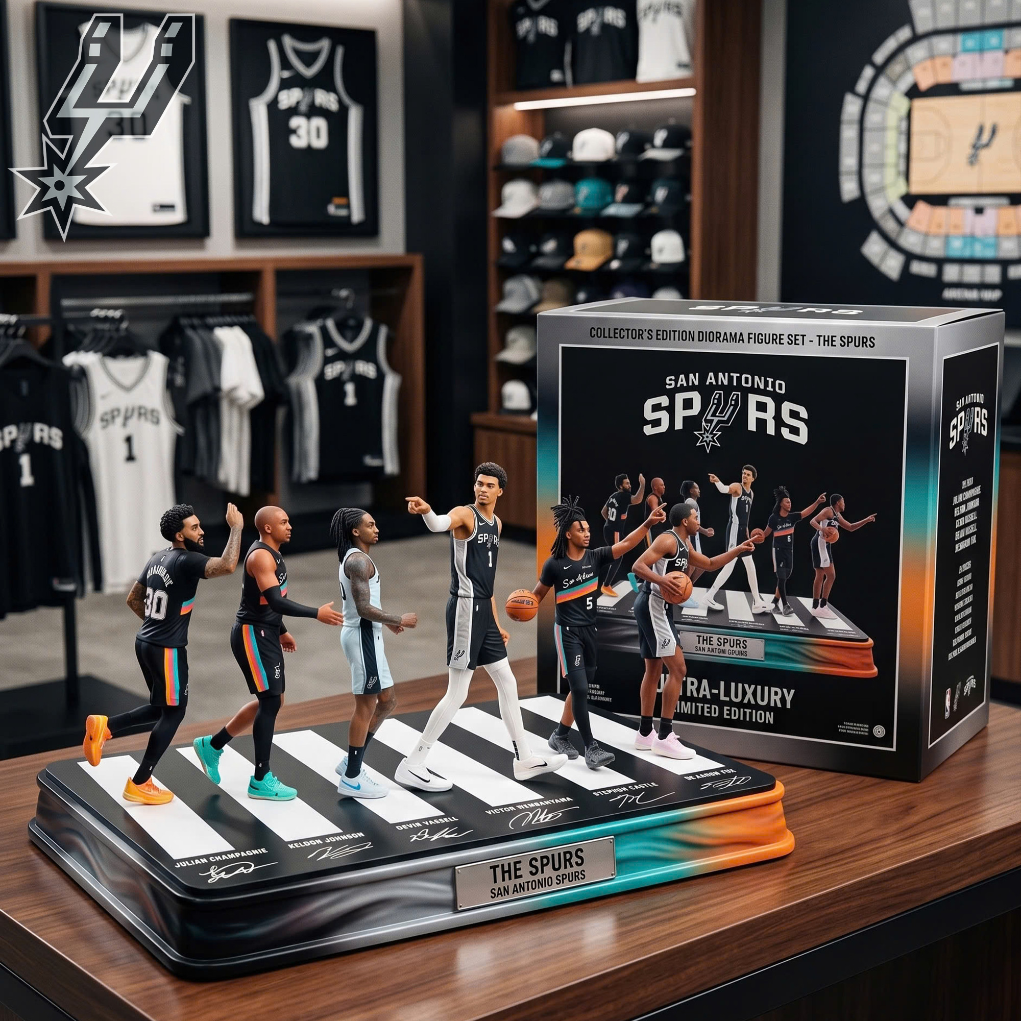 San Antonio Spurs Legends Abbey Road Acrylic Plaque SA Spurs Merch Gifts For Basketball Lovers
