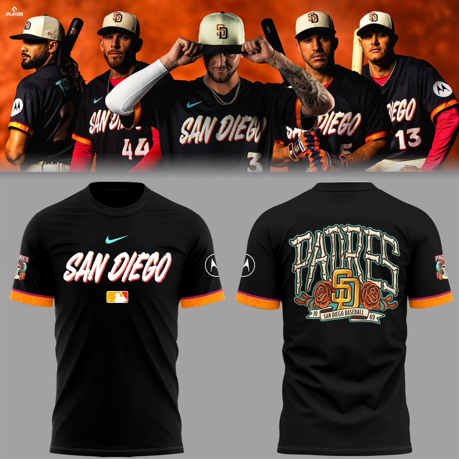 San Diego Padres 2026 City Connect T-Shirt Black SD Padres Merch Baseball Team Gift Ideas