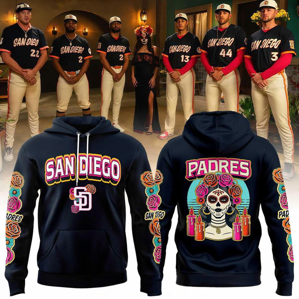 San Diego Padres 2026 Dia de los Muertos Night City Connect Hoodie Padres Merch Dad Gifts