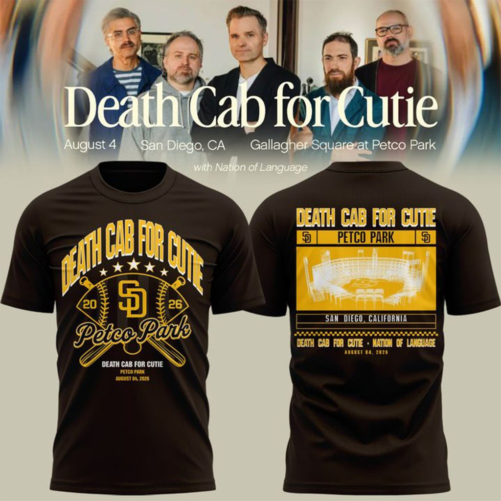 San Diego Padres x Death Cab for Cutie I Built You A Tower World Tour 2026 Shirt SD Padres Merch