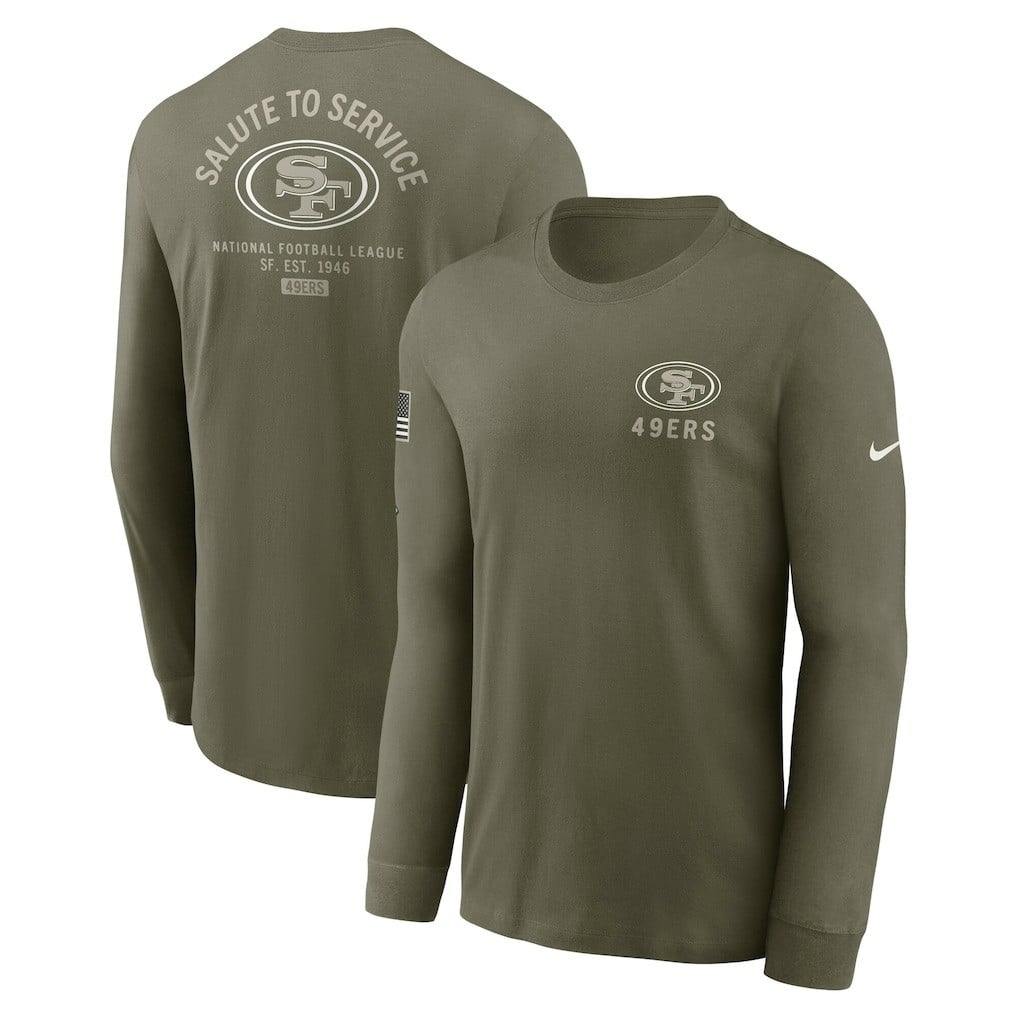 San Francisco 49ers 2025 Salute to Service Sideline Long Sleeve T-Shirt - Olive