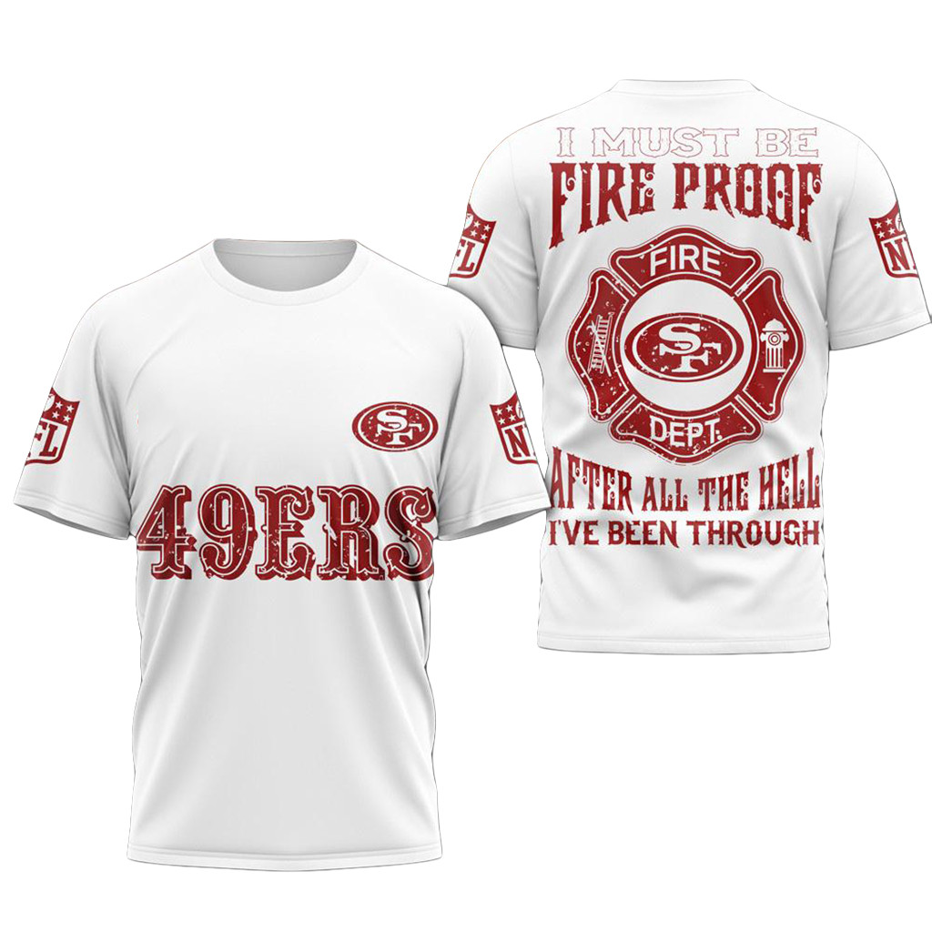 San Francisco 49ers 2026 Built By Fire T-Shirt SF 49ers Merch Cool Firefighter Gifts
