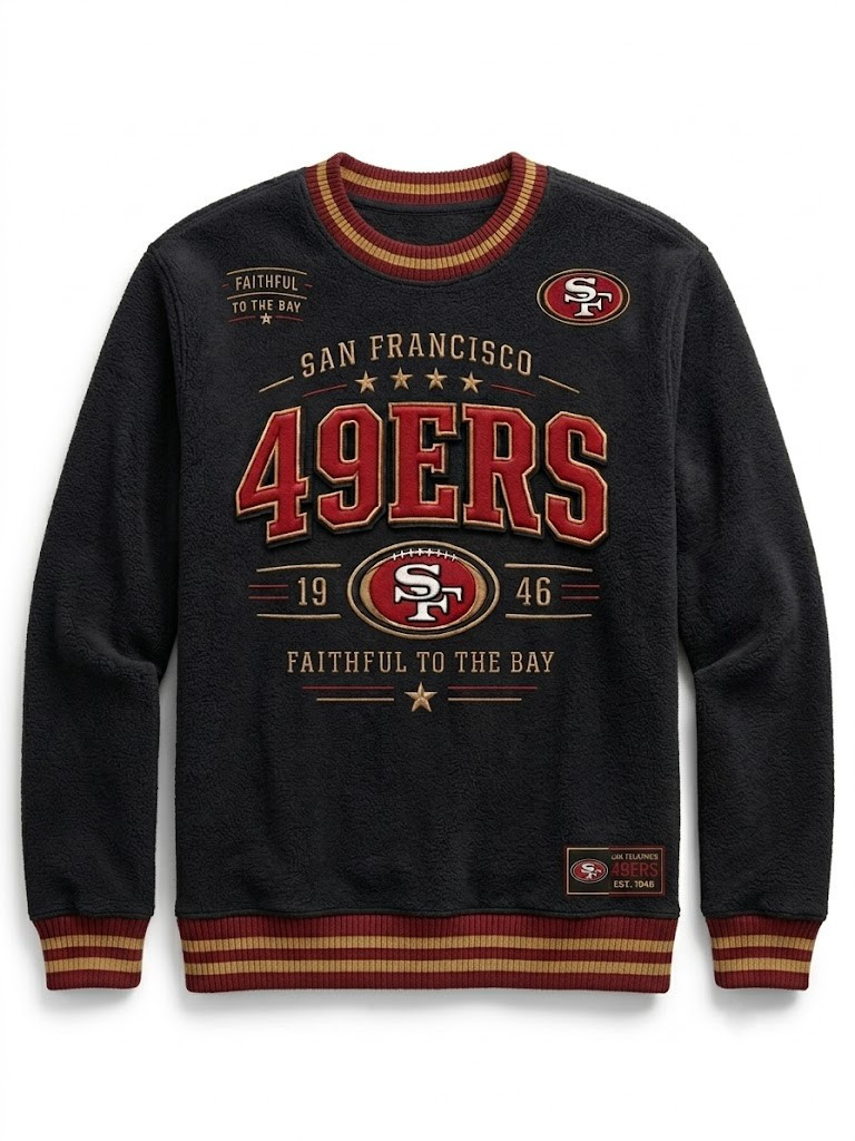 San Francisco 49ers Faithful To The Bay V-Neck Shirt 49ers Merch Game Day T-Shirt Football Gear - Image 7