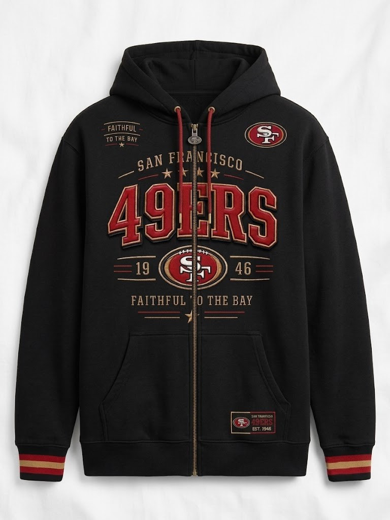 San Francisco 49ers Faithful To The Bay V-Neck Shirt 49ers Merch Game Day T-Shirt Football Gear - Image 4