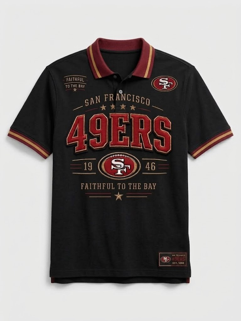 San Francisco 49ers Faithful To The Bay V-Neck Shirt 49ers Merch Game Day T-Shirt Football Gear - Image 10