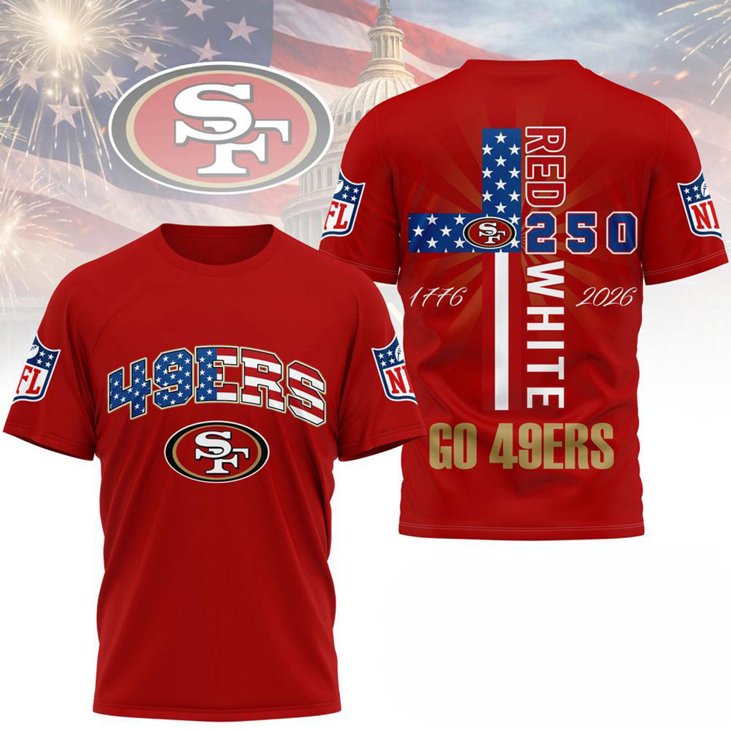 San Francisco 49ers God America 250 Years Shirt 49ers Merch Best Gift For Football Lovers