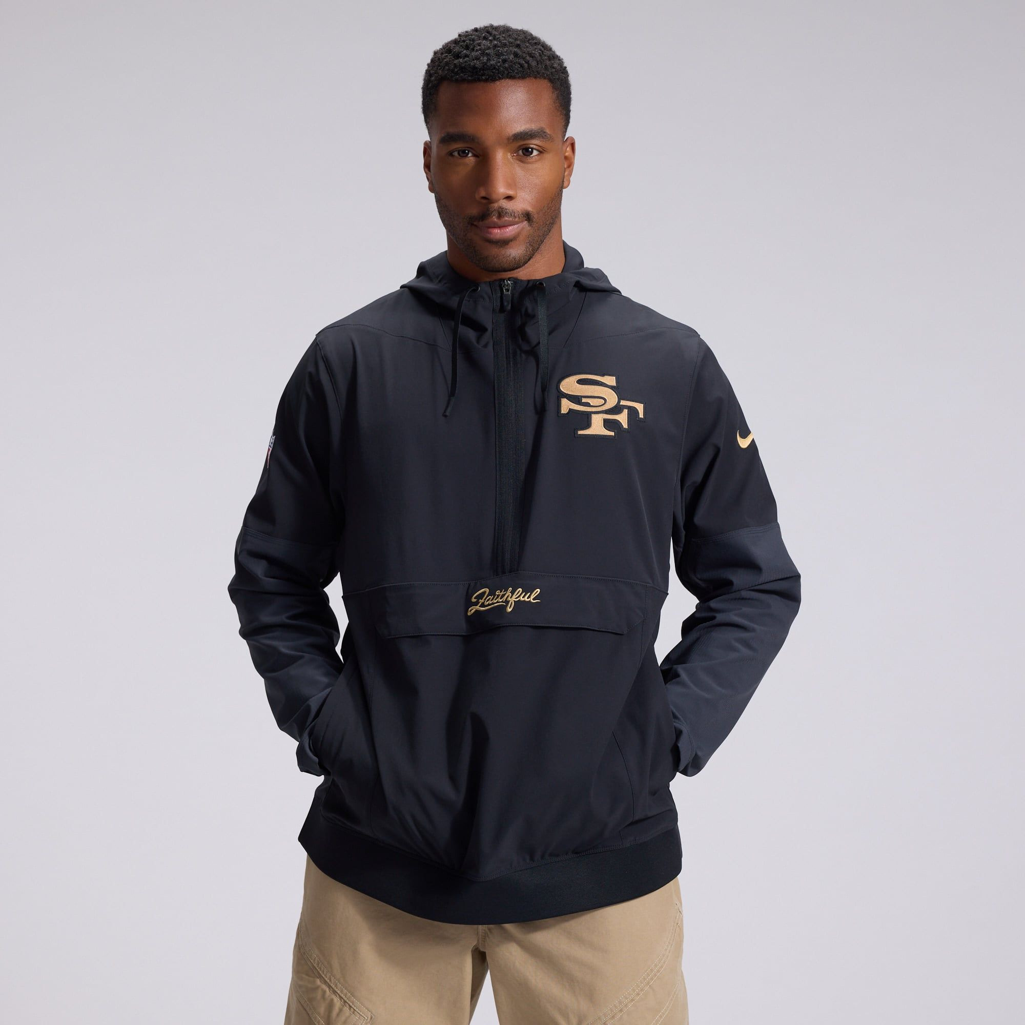 San Francisco 49ers Jacket Black NFL Rivalries Merch Half-Zip Jacket Presents For Football Fans