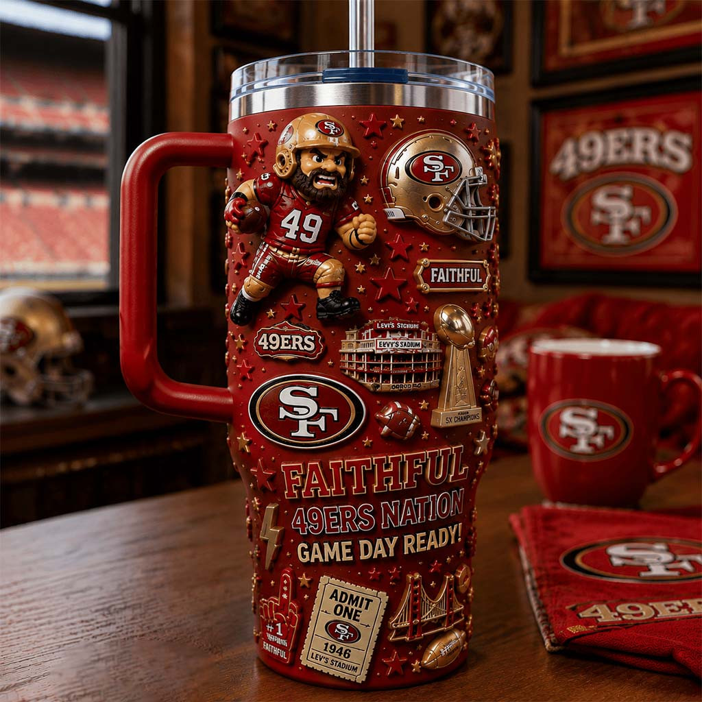 San Francisco 49ers Merch Faithful 49ers Nation Game Day Ready Tumbler Gifts For Fans