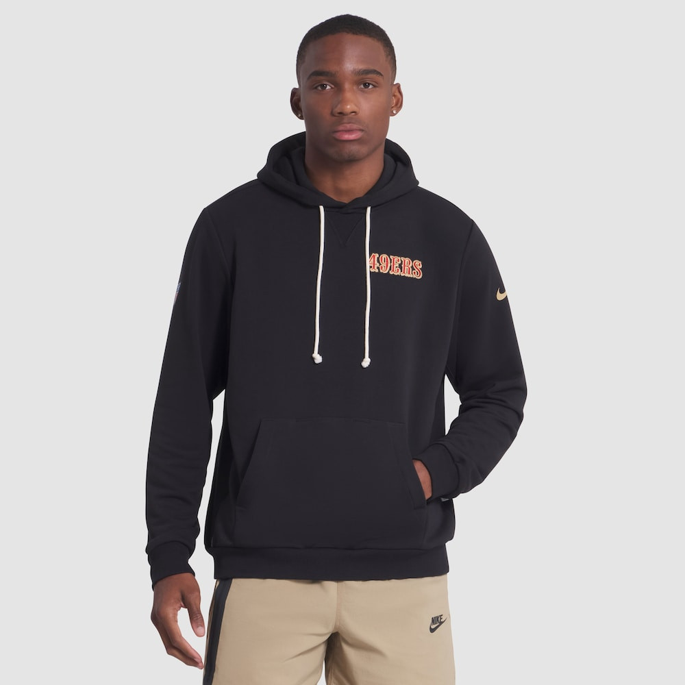 San Francisco 49ers Merch - Men's 2025 Rivalries Collection Standard Issue Sideline Dri-FIT Hoodie, Black - Best Presents For Football Lovers