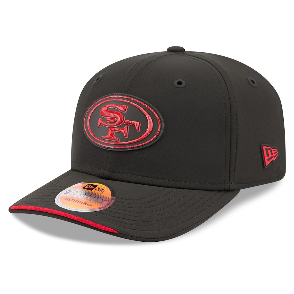 San Francisco 49ers Merch - Men's 2026 Sideline 9SEVENTY Adjustable Hat, Black - New Era - Football Enthusiast Gifts