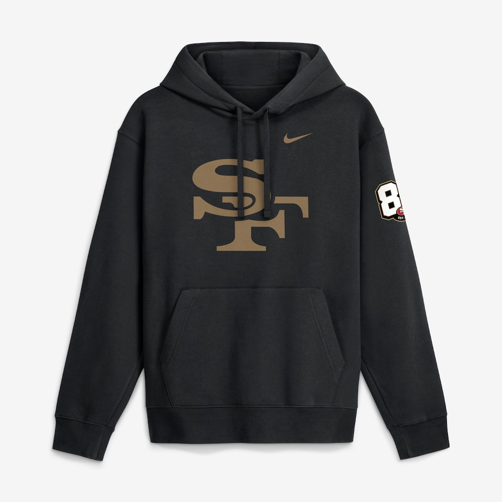 San Francisco 49ers Merch - Men's 80th Anniversary Third Down Stop Club Fleece Hoodie, Black - American Football Christmas Gifts