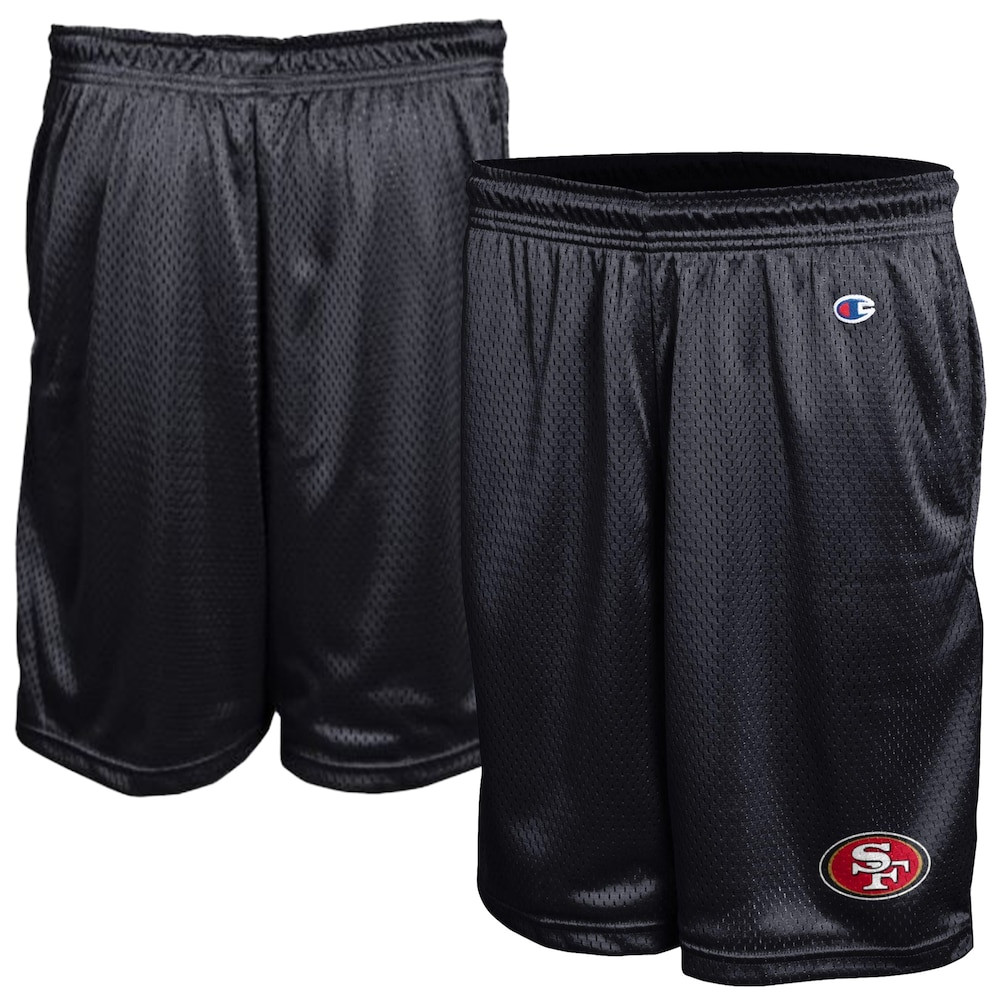 San Francisco 49ers Merch - Men's Champion Classic Mesh Shorts, Black - Best Football Christmas Gifts