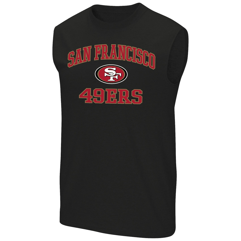 San Francisco 49ers Merch - Men's Fanatics Hart & Soul Muscle Tank Top, Big & Tall, Black - Football Fan Gear