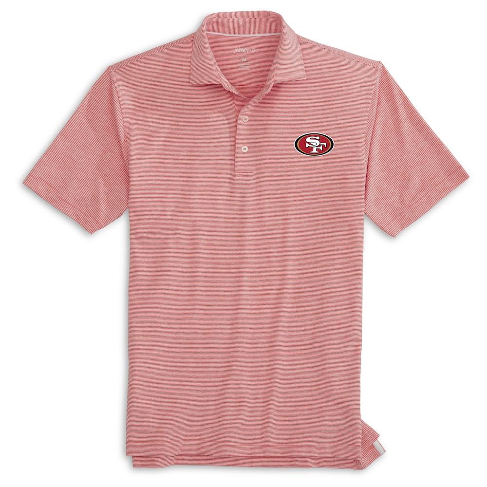 San Francisco 49ers Merch - Men's johnnie-O Lyndon Performance Polo, Red - Football Gift Idea
