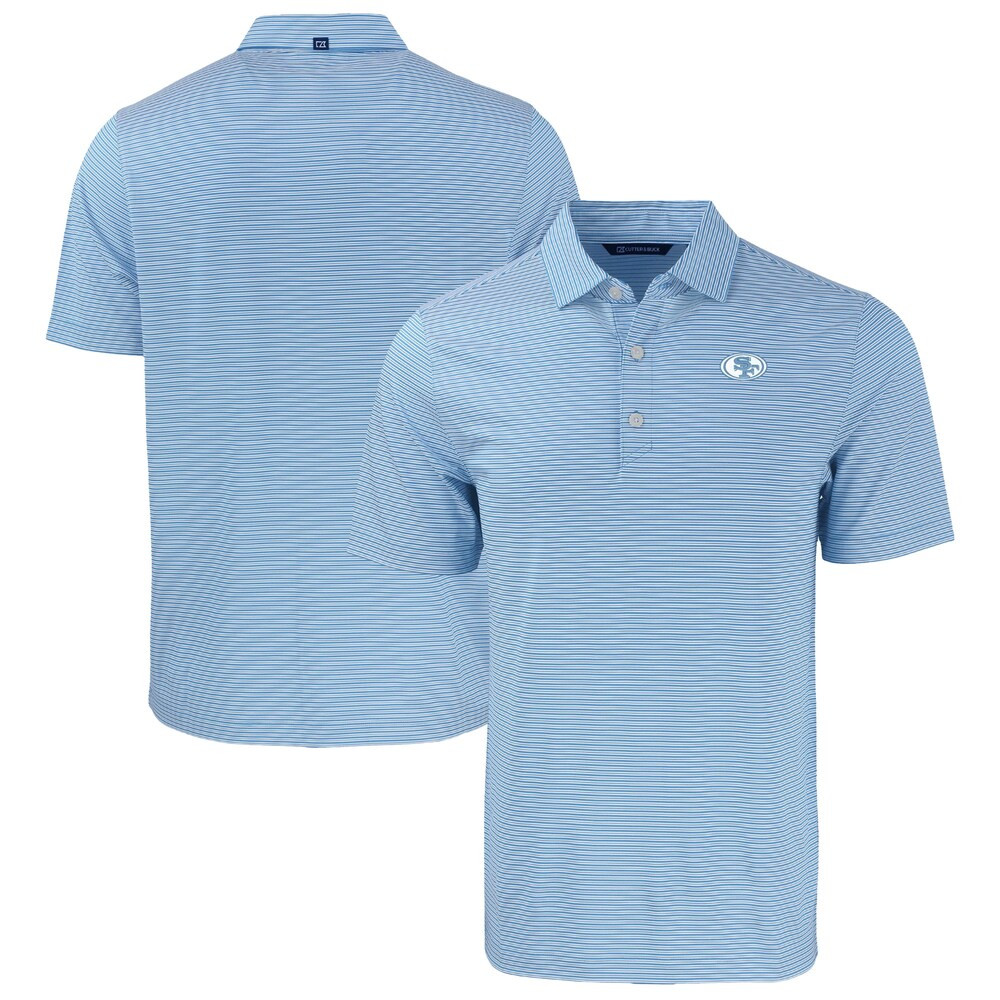 San Francisco 49ers Merch - Men's Powder Polo, Blue - Cutter & Buck - Football Christmas Gift Ideas