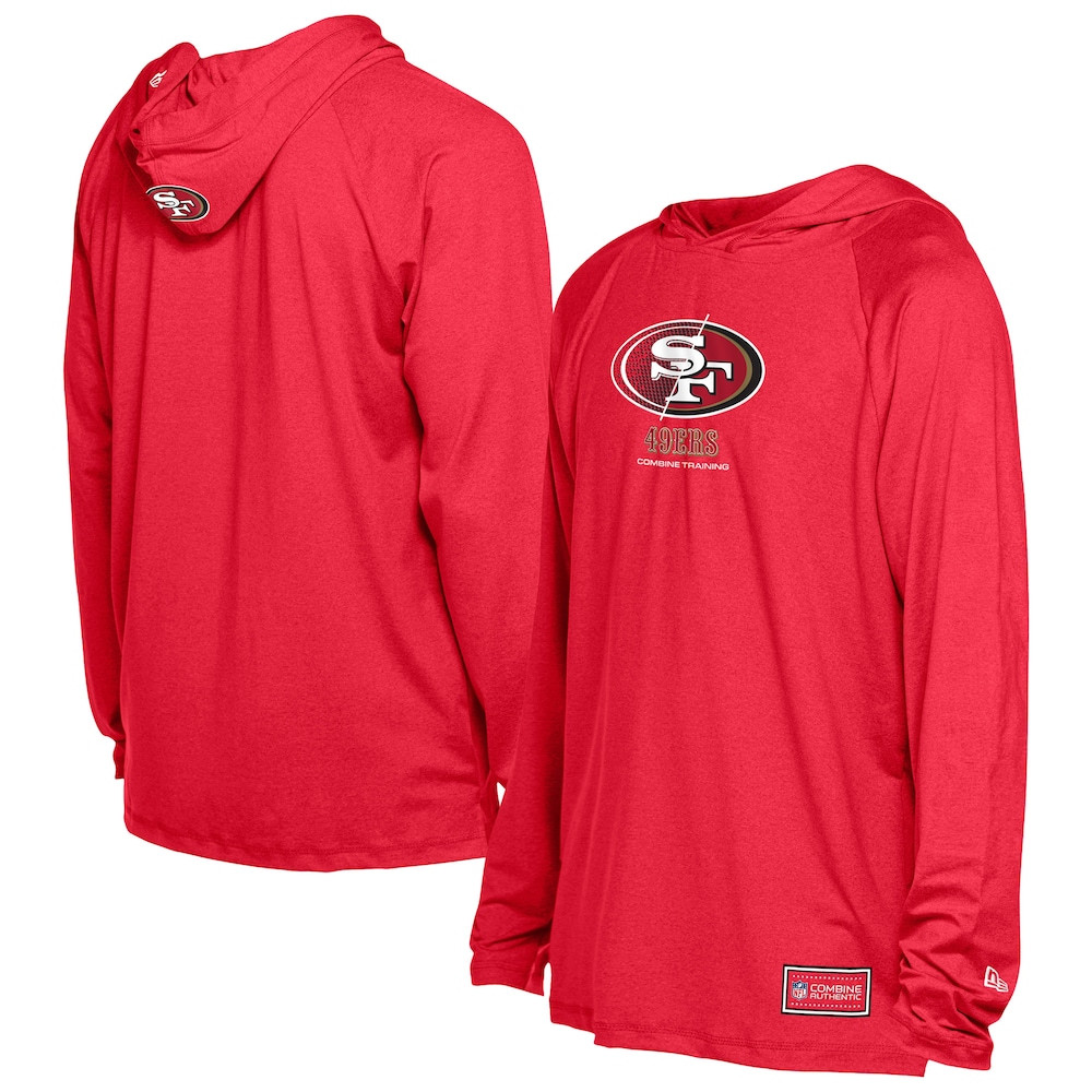 San Francisco 49ers Merch - Men's Scarlet Functional Fandom Hoodie - New Era - Best Presents For Football Fans