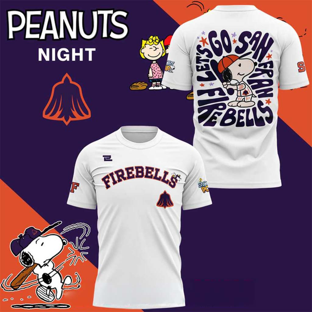 San Francisco Firebells WPBL X Peanut Night 2026 T-Shirt SF Firebells Merch Baseball Fan Gifts