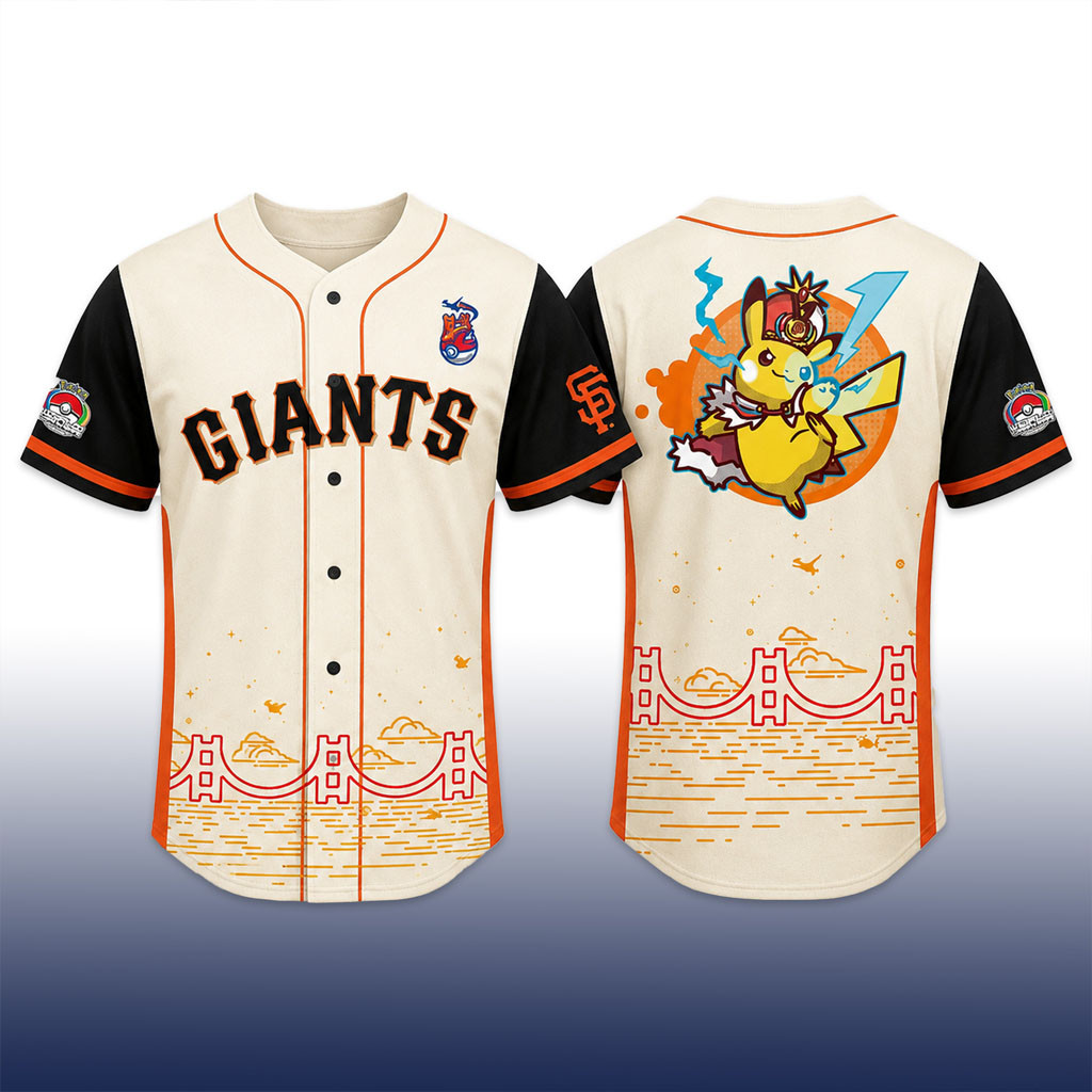 San Francisco Giants Pikachu Pokemon Worlds Night 2026 Baseball Jersey SF Giants Merch