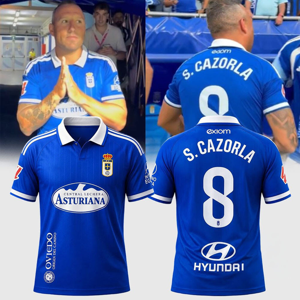 Santi Cazorla Real Oviedo 2026 27 Home Jersey #8 Santi Cazorla Merch Gift For Soccer Fans