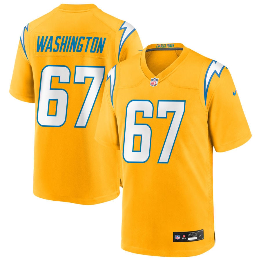 Savion Washington Los Angeles Chargers 2025 Alternate Charger Power Game Jersey - Gold
