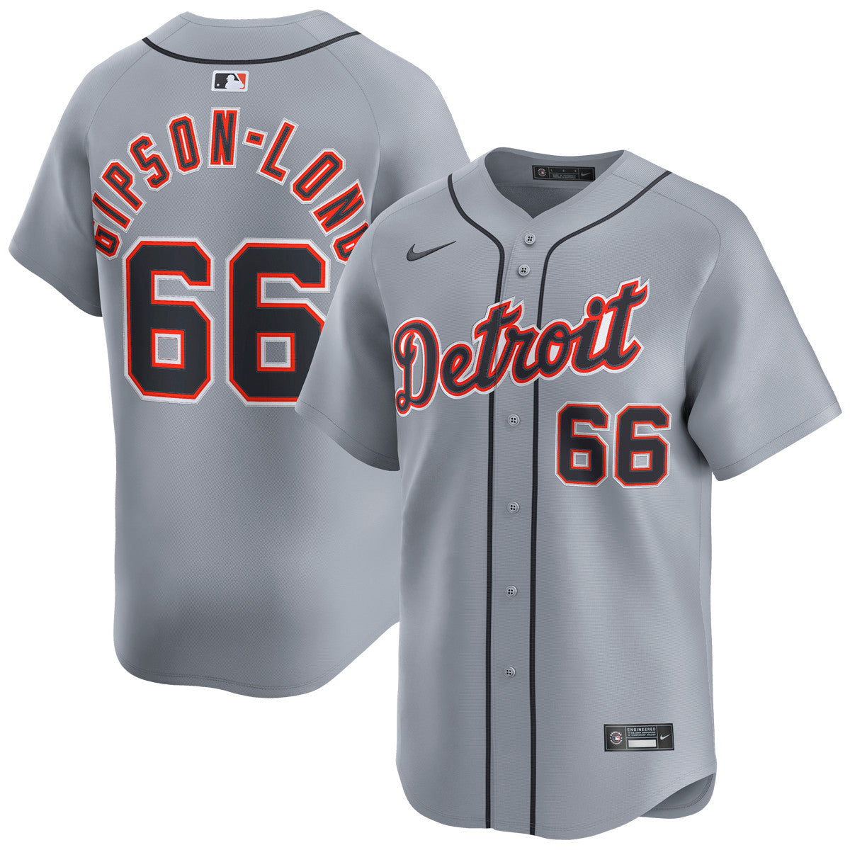 Sawyer Gipson-Long Detroit Tigers 2026 Road Limited Jersey - Grey