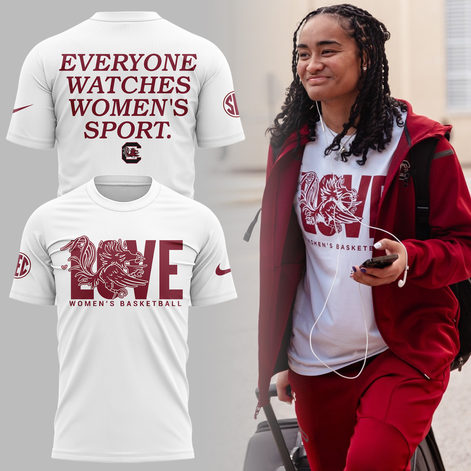SC Gamecocks Women's Basketball T-Shirt Everyone Watches Women's Sports Shirt Gamecocks Merch