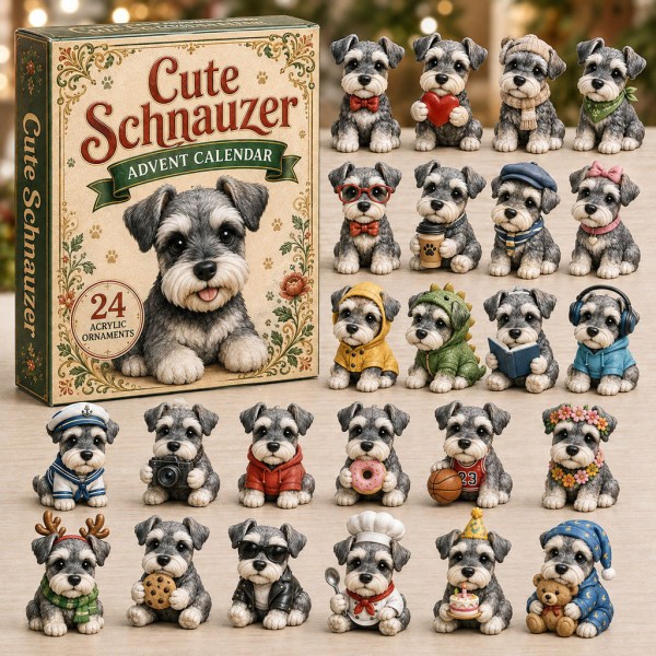 Schnauzer Advent Calendar 2026 24 Days Christmas Mystery Ornaments Dog Lover Holiday Gift - Image 2