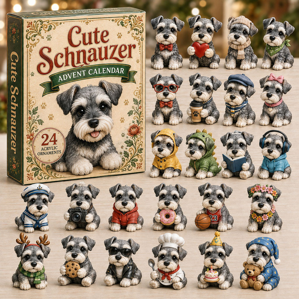 Schnauzer Advent Calendar 2026 24 Days Christmas Mystery Ornaments Dog Lover Holiday Gift