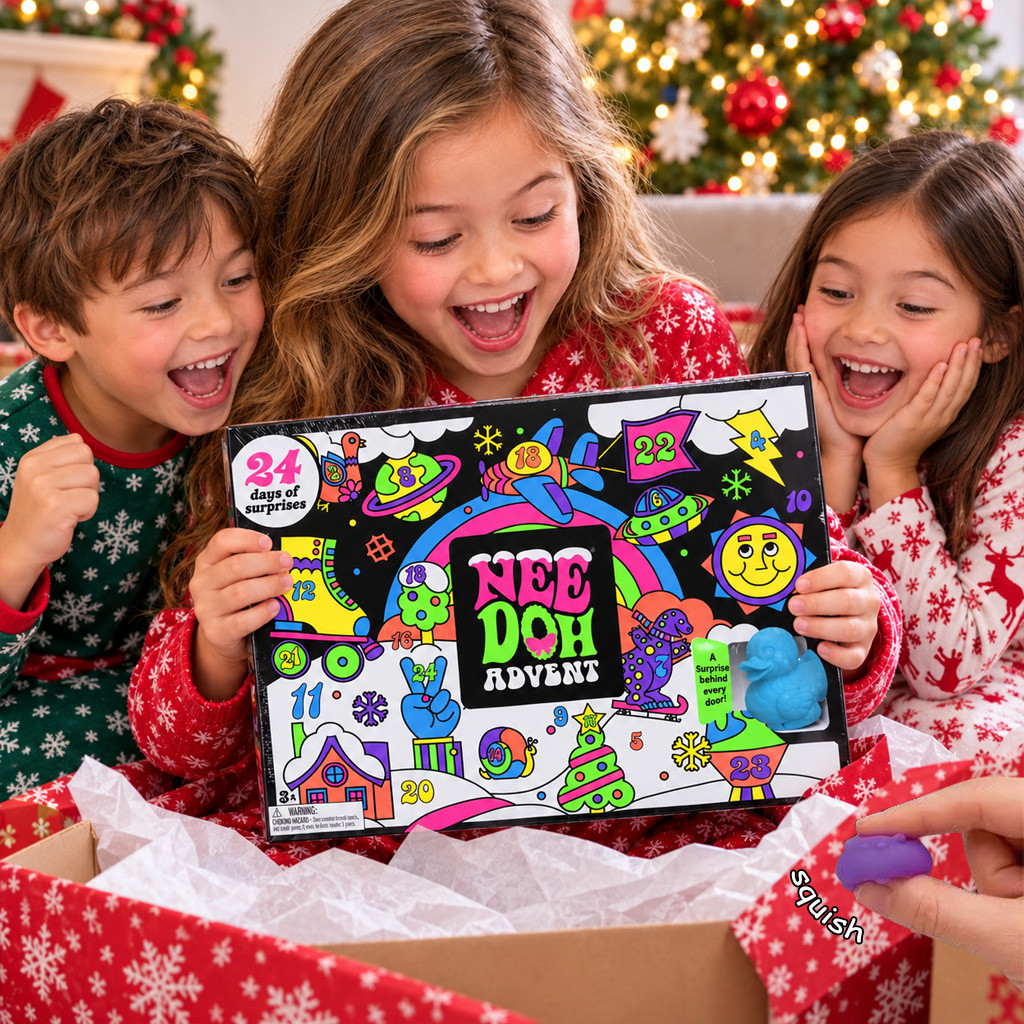 Schylling NeeDoh Squishy Advent Calendar 2026 NeeDoh Merch Gifts 24 Days Of Christmas Surprises Toys