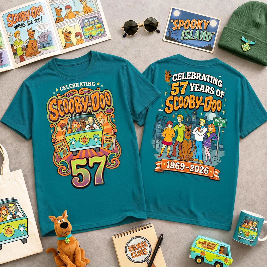 Scooby Doo 57 Years Celebrating Mystery Lane 2026 T-Shirt Scooby Doo Merch BFF Gifts