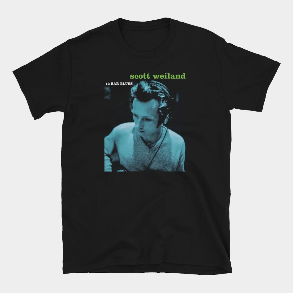 Scott Weiland Merch 2026 12 Bar Blues T-Shirt Black Music Related Gifts For Guys