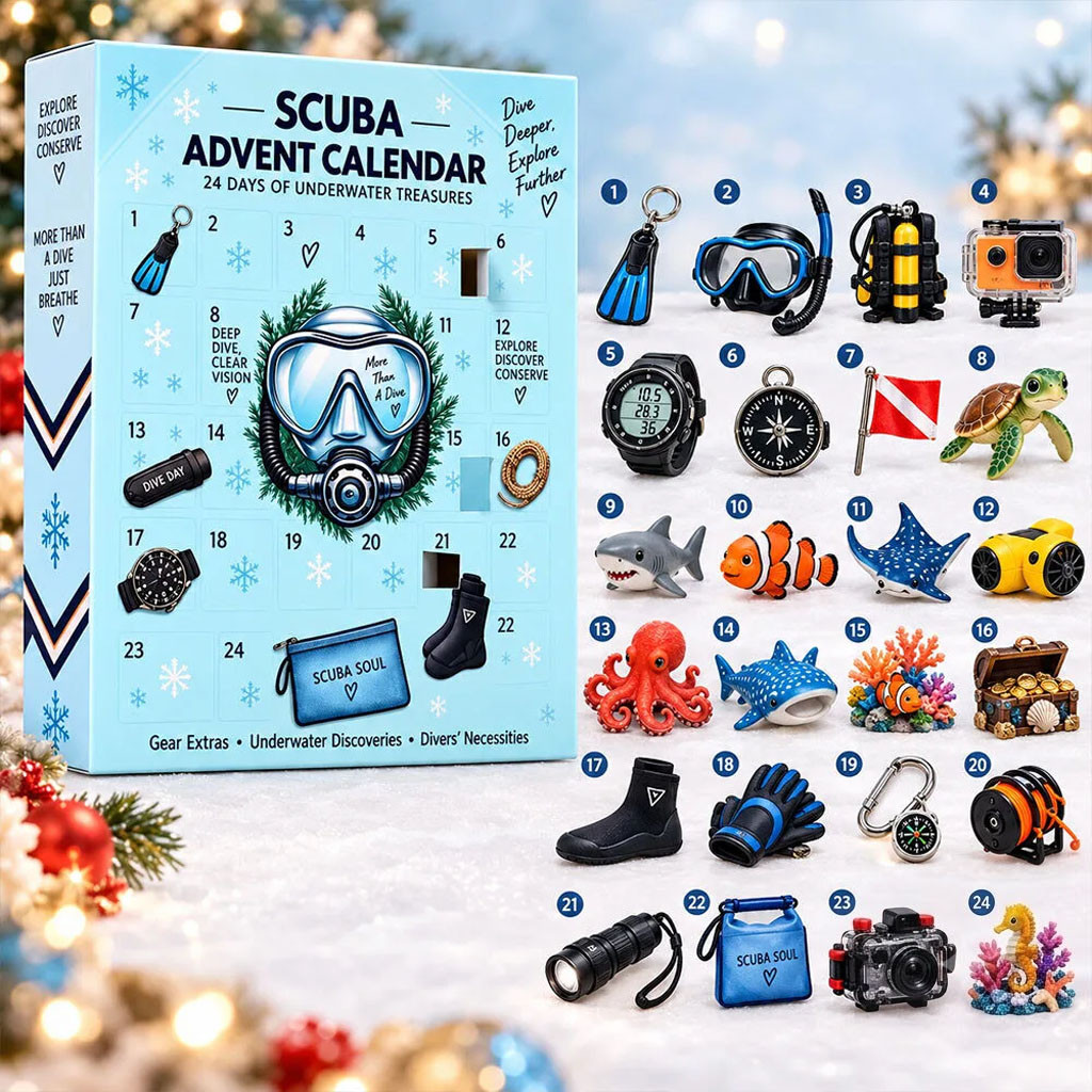 Scuba Diving Advent Calendar 2026 24-Day Of Underwater Treasures Christmas Ornaments Xmas Gifts