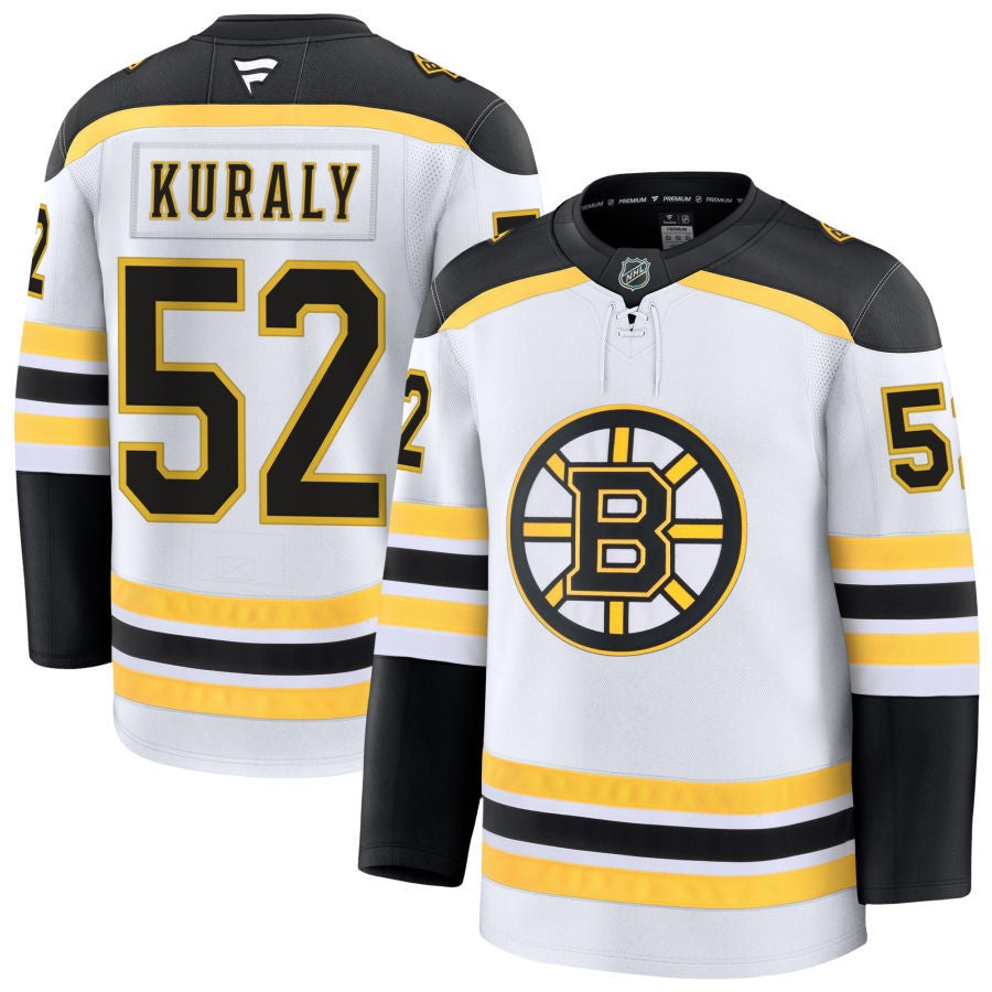 Sean Kuraly Boston Bruins 2025 Away Jersey - White 1 Sean Kuraly Boston Bruins 2025 Away Jersey - White