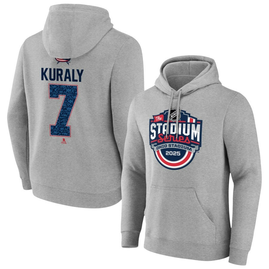 Sean Kuraly Columbus Blue Jackets 2025 Stadium Series Pick-A-Player Gray Pullover Hoodie 1 Sean Kuraly Columbus Blue Jackets 2025 Stadium Series Pick-A-Player Gray Pullover Hoodie