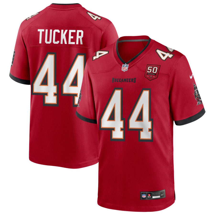 Sean Tucker Tampa Bay Buccaneers 2025 50th Season Game Jersey - Red