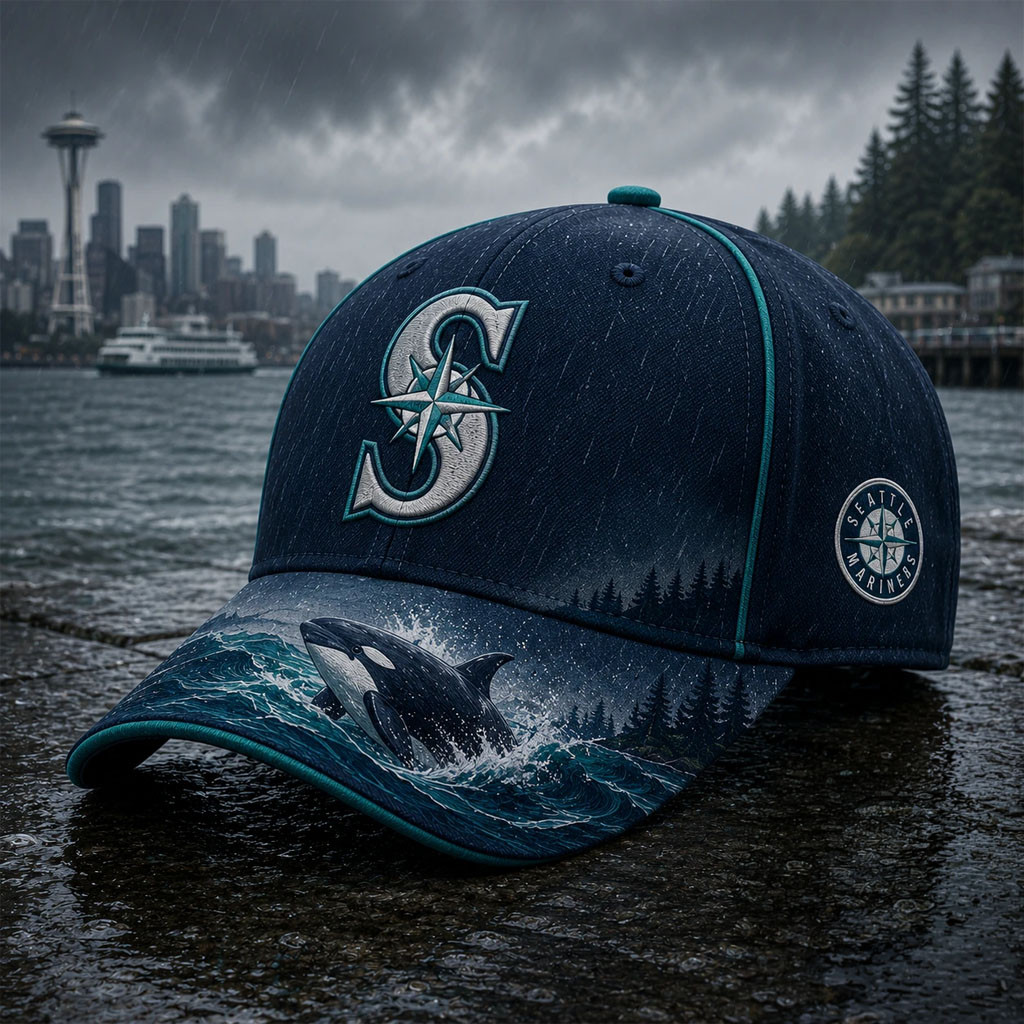 Seattle Mariners Pacific Northwest Orca Hat Seattle Mariners Merch Gift For Baseball Fan