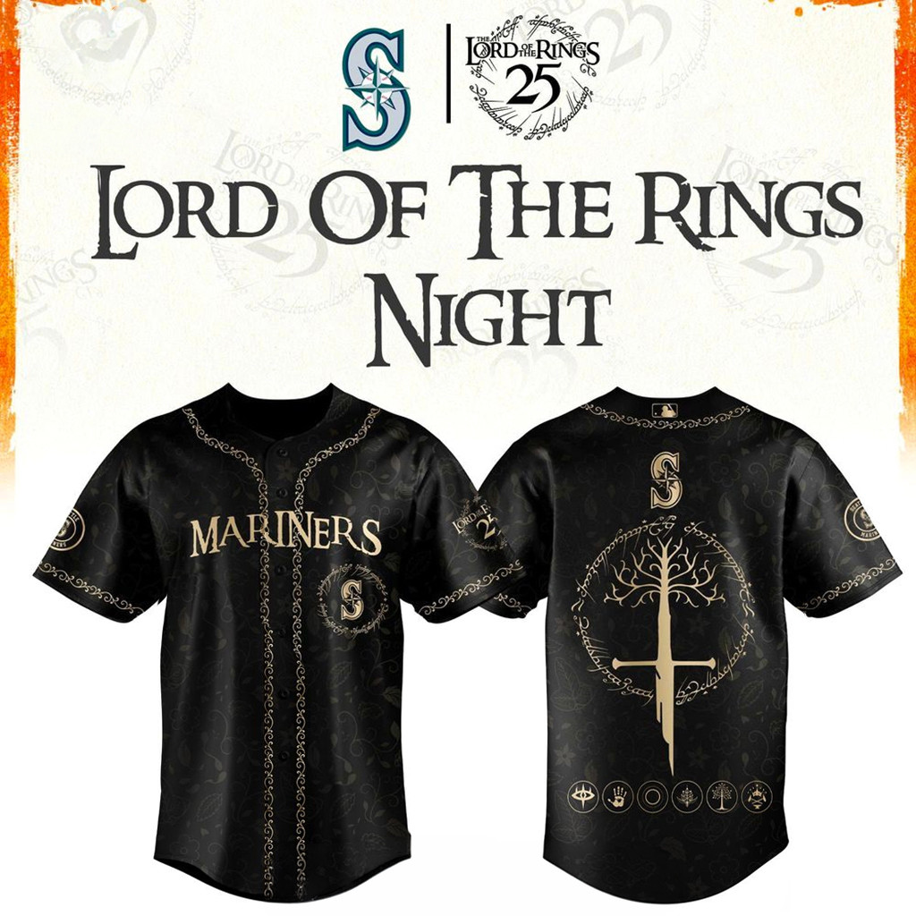 Seattle Mariners x The Lord Of The Rings 25th Anniversary Jersey Mariners Merch Fan Gifts