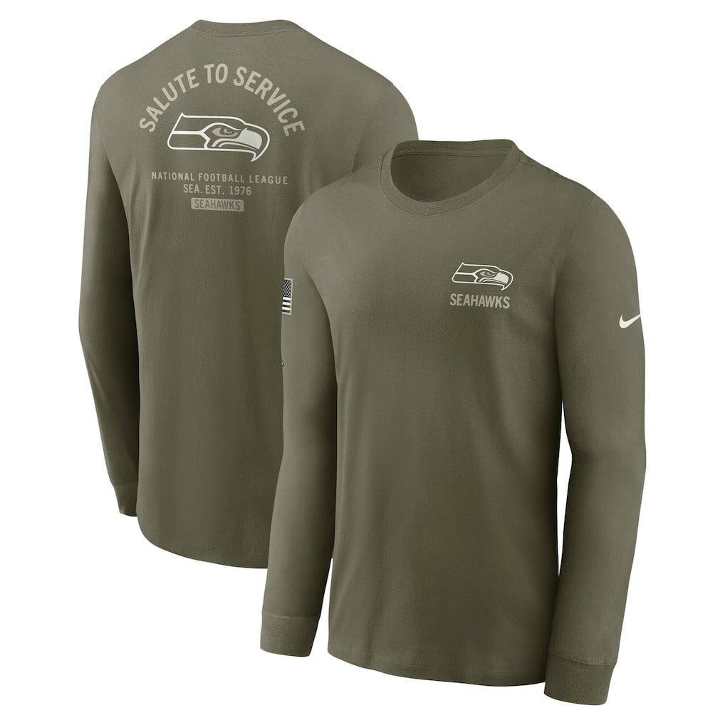 Seattle Seahawks 2025 Salute to Service Sideline Long Sleeve T-Shirt - Olive