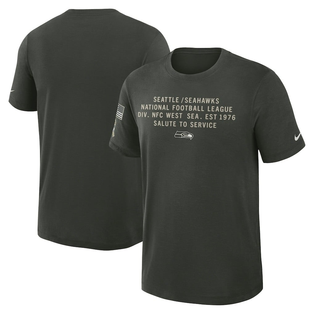 Seattle Seahawks 2025 Salute to Service Sideline Slub Dri-FIT T-Shirt - Dark Green