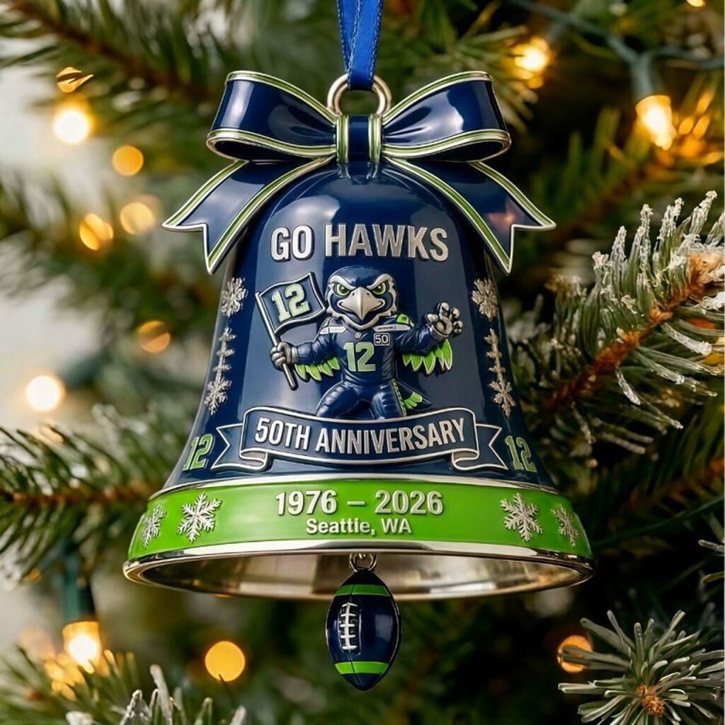 Seattle Seahawks 50th Anniversary 1976 2026 Christmas Ornament Seattle Seahawks Merch Decor