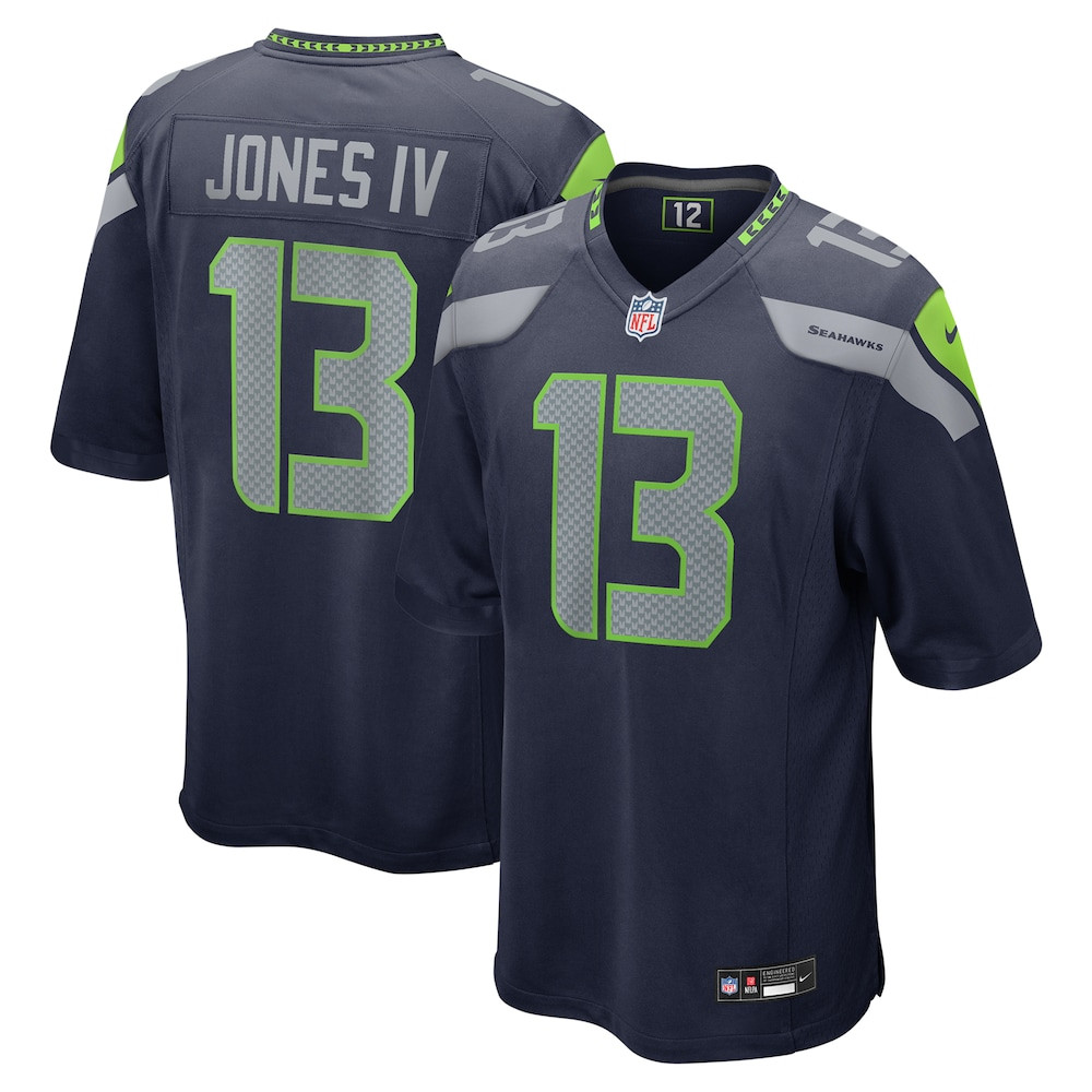 Seattle Seahawks Merch - Men's Ernest Jones IV College Game Jersey, Navy - Gift For Man Who Loves Football