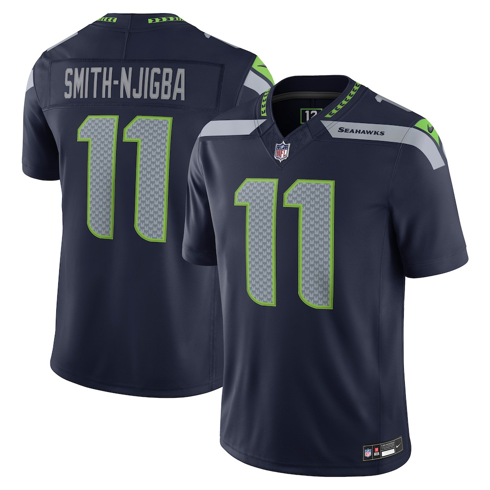 Seattle Seahawks Merch - Men's Jaxon Smith-Njigba College Team Vapor F.U.S.E. Stitched Limited Jersey, Navy - Gifts For American Football Fans