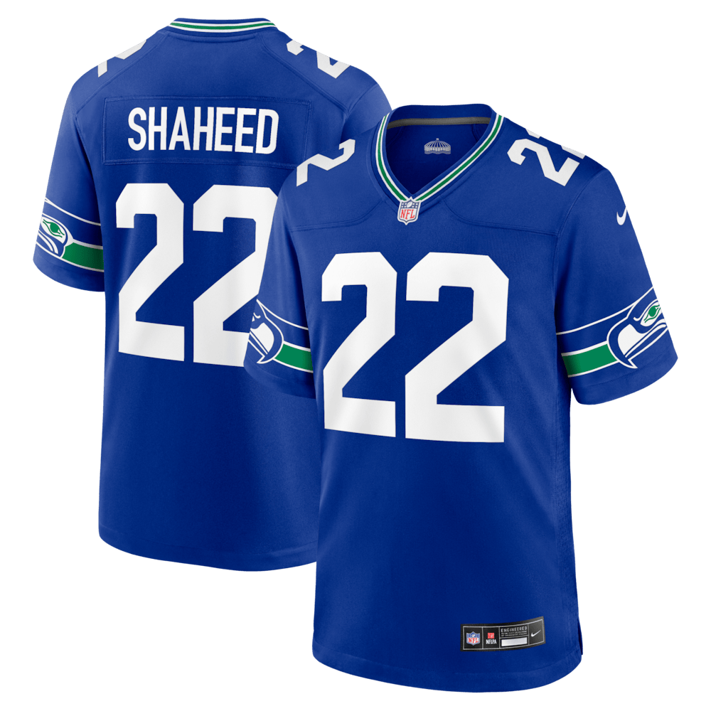 Seattle Seahawks Merch - Men's Rashid Shaheed Royal Alternate Game Jersey - Cool Gifts For Football Fans