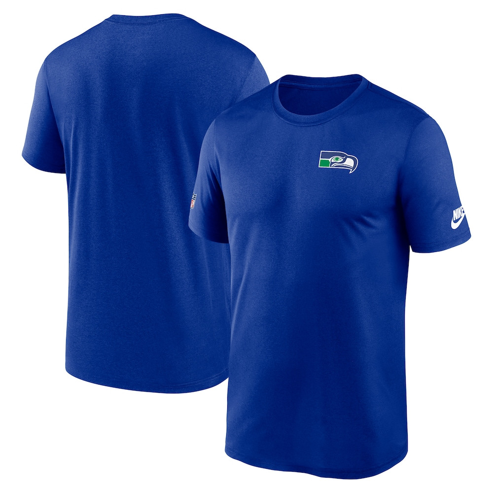 Seattle Seahawks Merch - Men's Royal Alt Legend Small Logo Dri-FIT T-Shirt - Cool Football Gifts