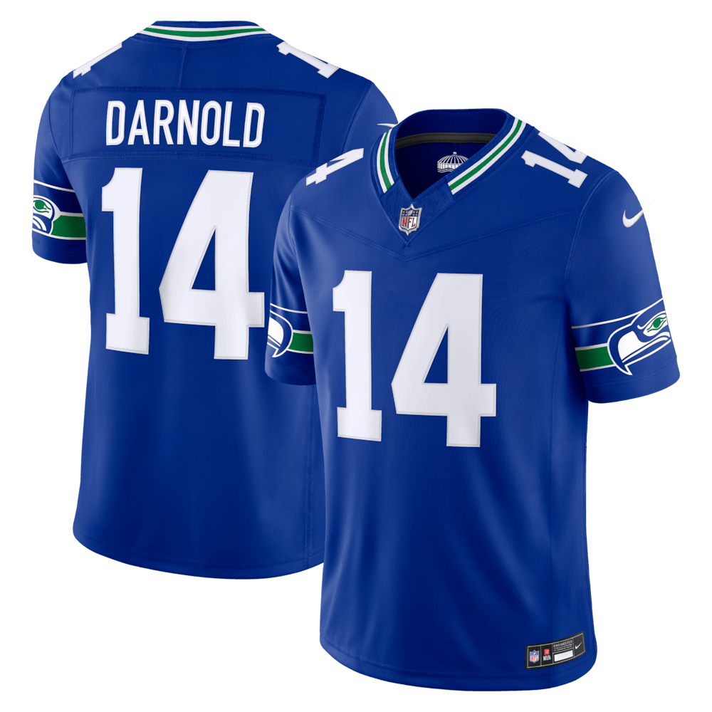 Seattle Seahawks Merch - Men's Sam Darnold Royal Alternate Vapor F.U.S.E. Stitched Limited Jersey - Best Presents For Football Lovers